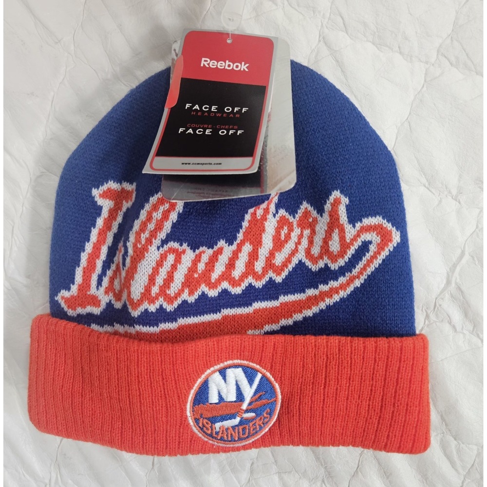💚NHL New York Islanders Winter Beanie Knit Hat Reebok Size Boys 8-20 W/Tags🧡